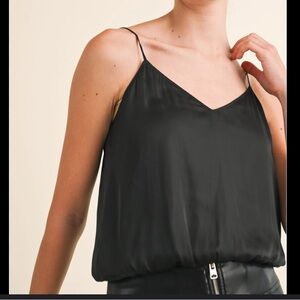 Black Relaxed Crop Camisole Top